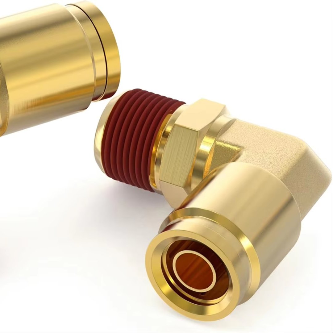 DOT Male Connector Brass Push-Lock Air Brake Fitting 3/8" Tube ODx1/4"